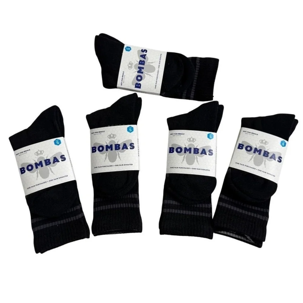 Bombas Womens Small Black Socks With Performance Footbed  Honeycomb Arch Support